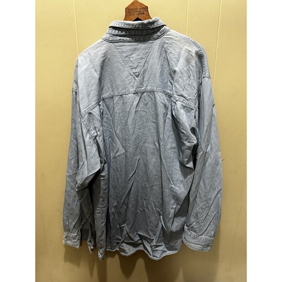 Vintage True Fan Sportswear Blue DENIM Houston ROCKETS Basketball NBA Shirt Lg - Picture 5 of 5